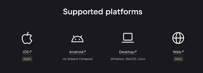 Plateformes compatibles avec Compose Multiplatform de Jetbrains
